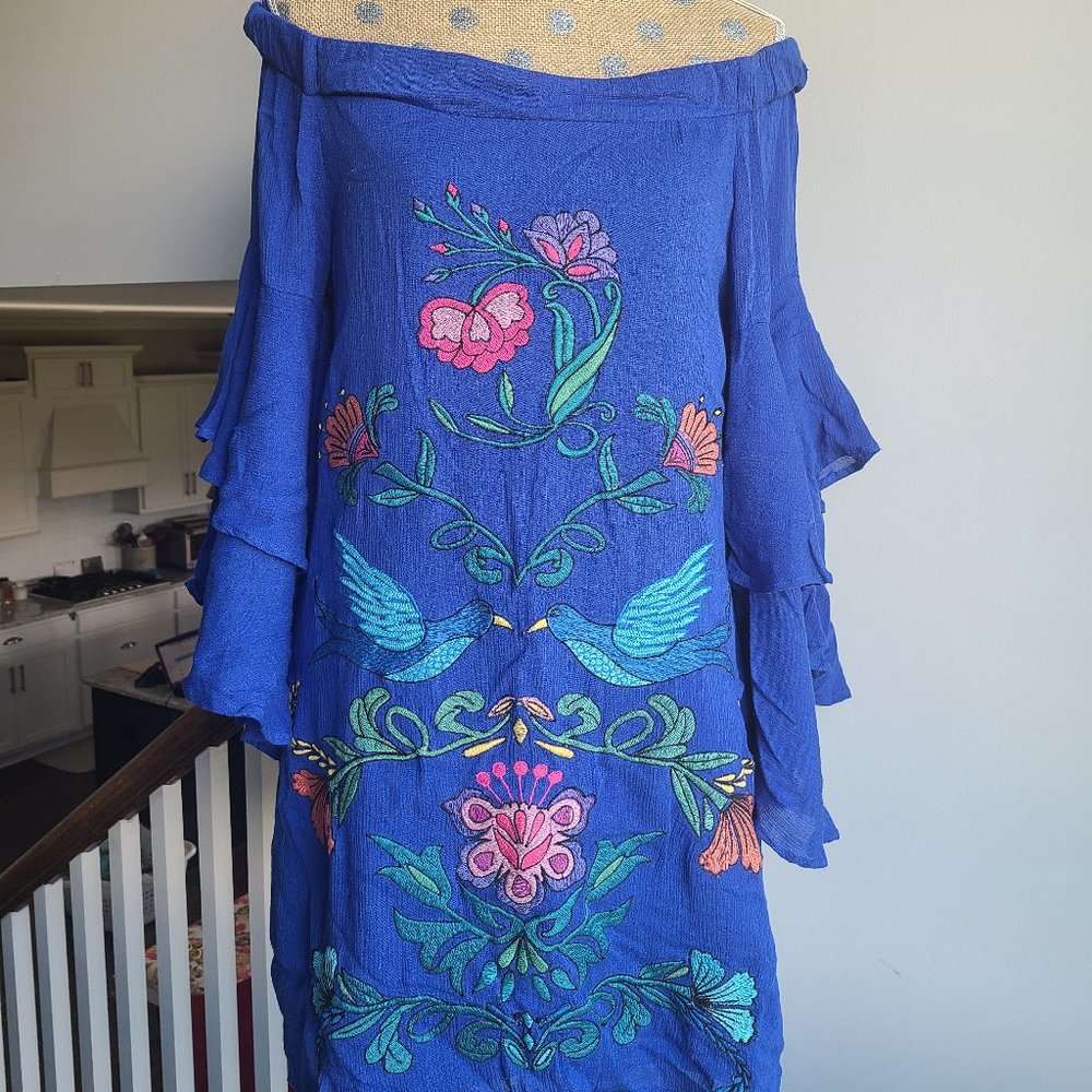 Judith March Embroidered Shift Dress NWT